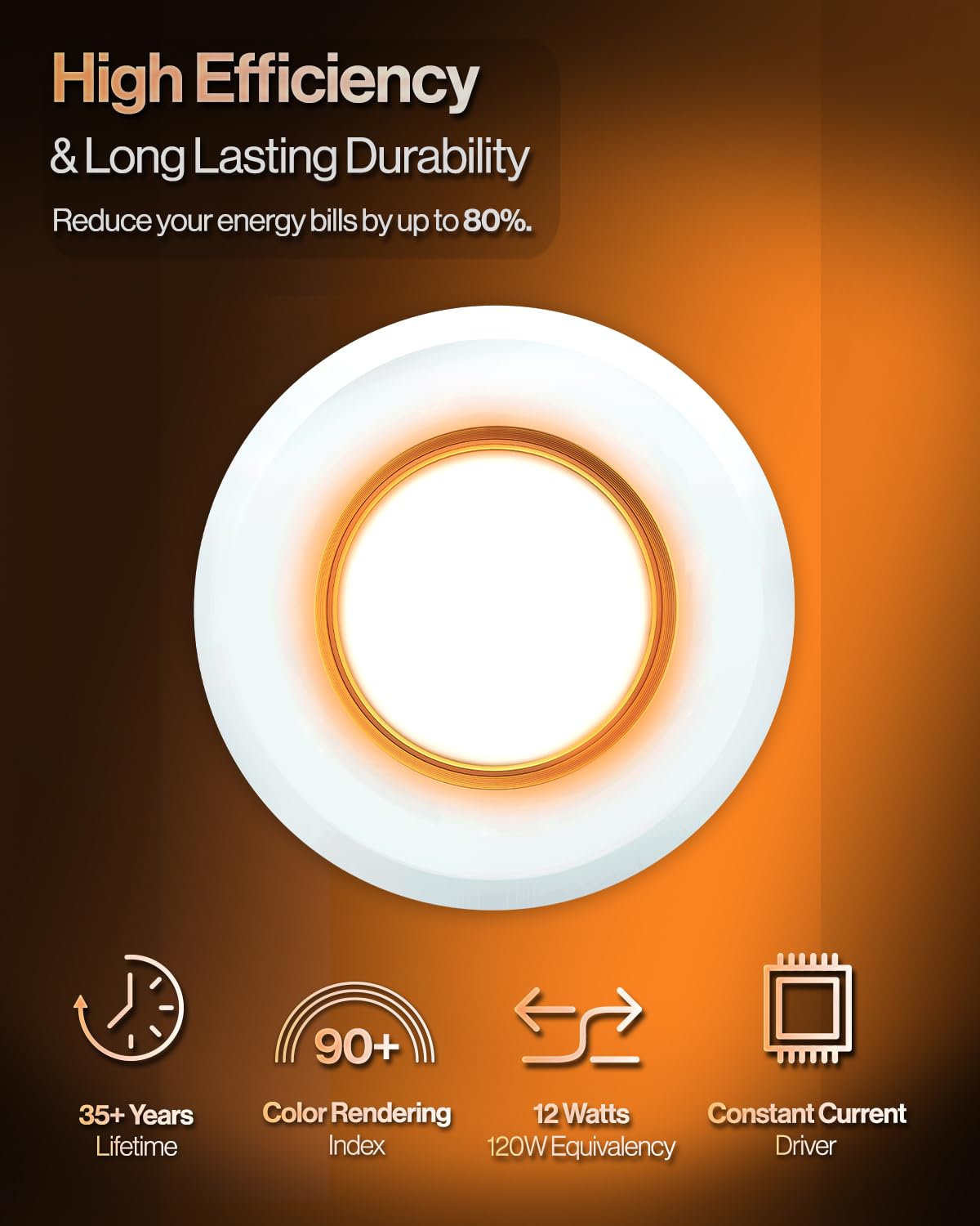 Sunco 4-inch LED downlight demonstrates brightness dimming from 10% to 100%.