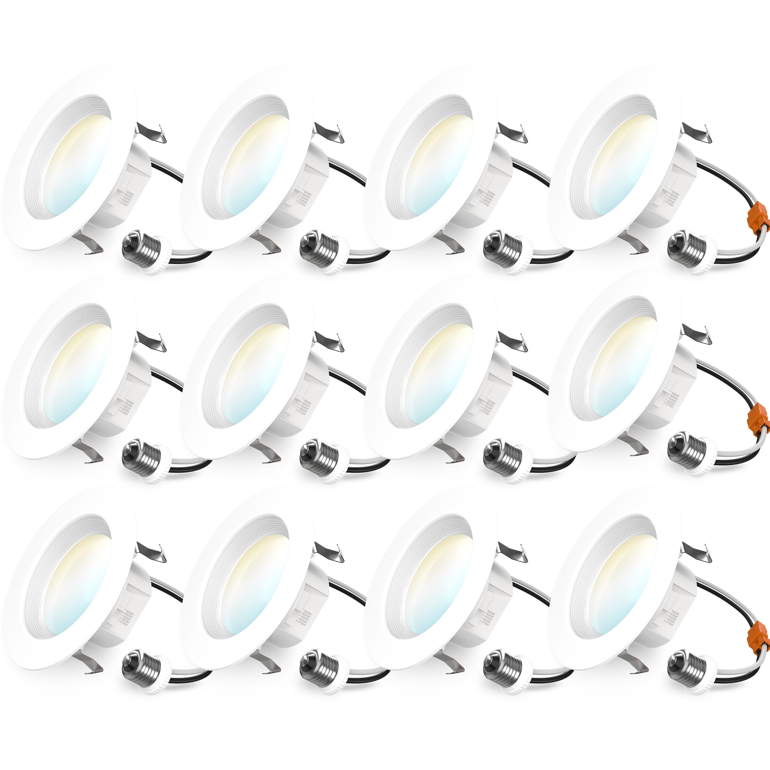 Sunco 4-inch LED downlight with baffle trim for glare-free illumination.