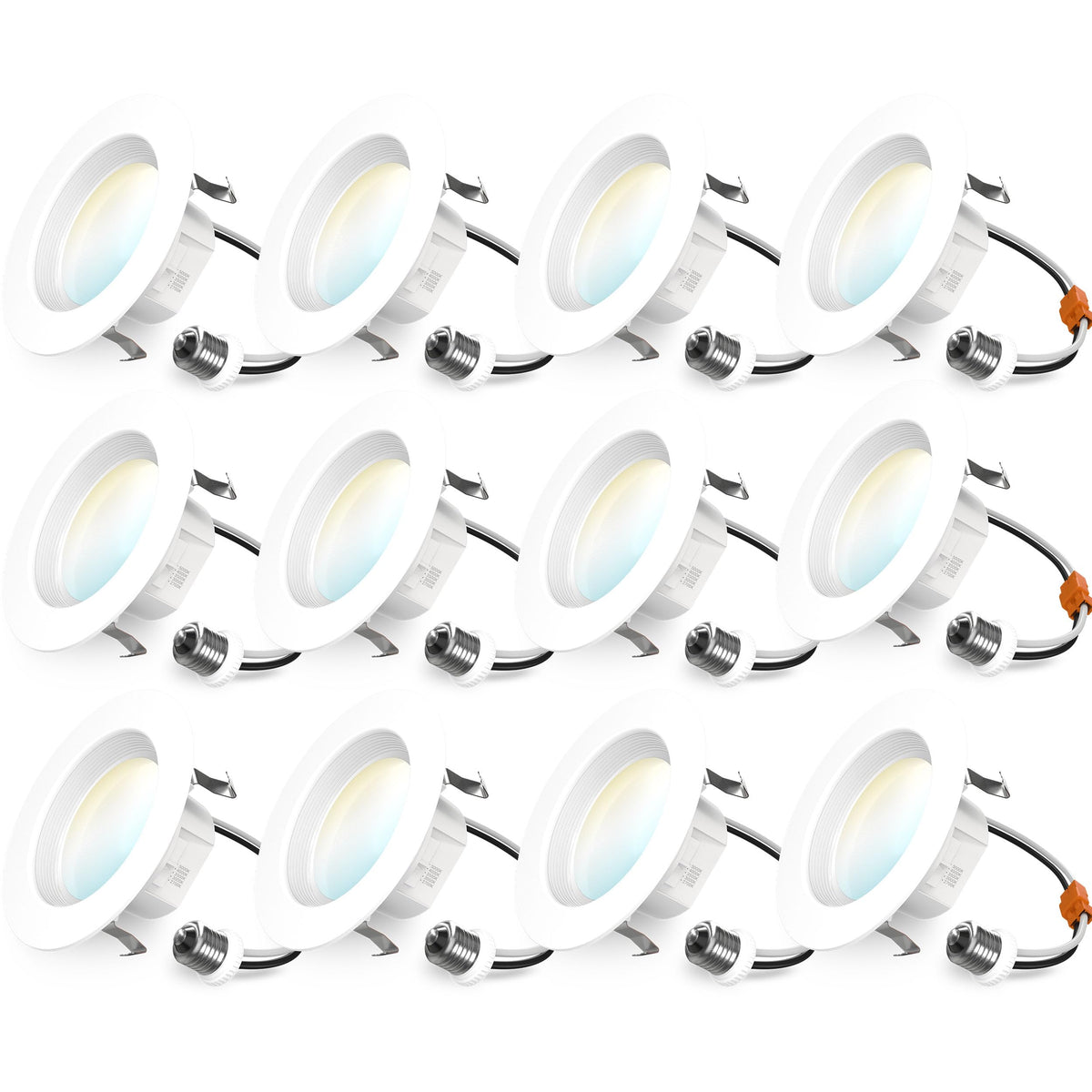 Sunco 4-inch LED downlight with baffle trim for glare-free illumination.