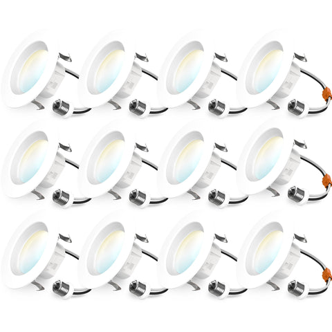 Sunco 4-inch LED downlight with baffle trim for glare-free illumination.