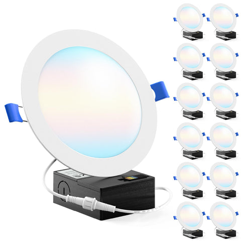 Sunco 12-pack 6-inch ultra-thin LED downlight for discreet ceiling illumination.