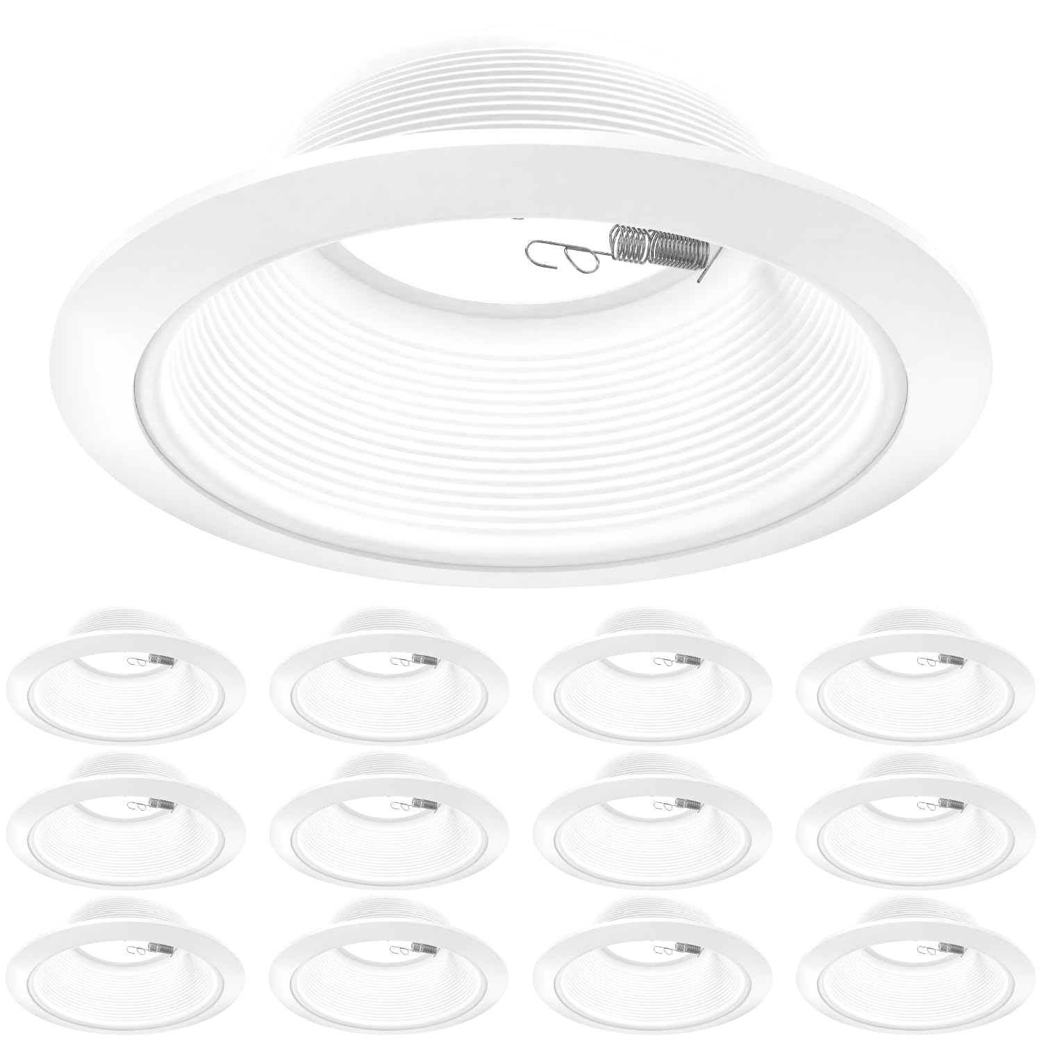 Sunco 12-pack 6-inch ceiling can trim with detachable ring for easy installation