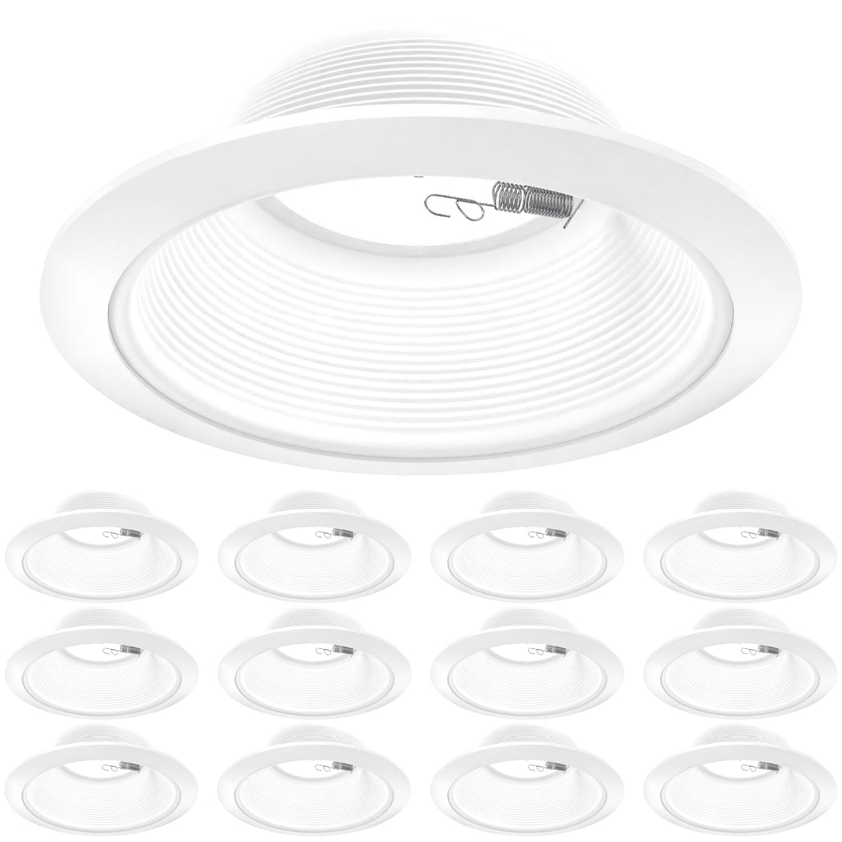 Sunco 12-pack 6-inch ceiling can trim with detachable ring for easy installation