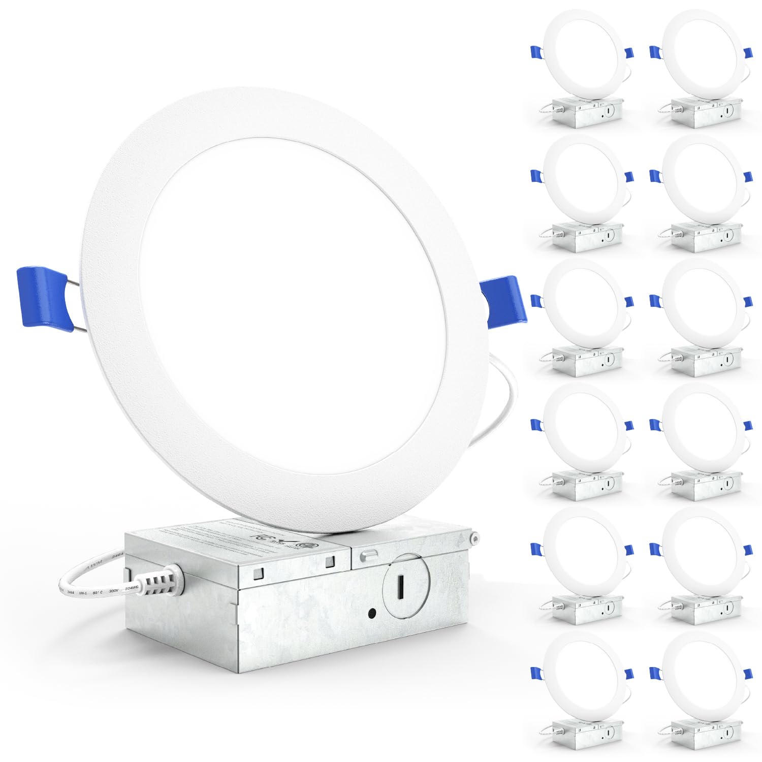 Sunco Lighting 12-pack 6-inch LED downlight canless design for clean ceiling installs