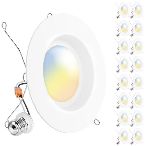 Sunco Lighting 6-inch can light with baffle trim for versatile ceiling installations