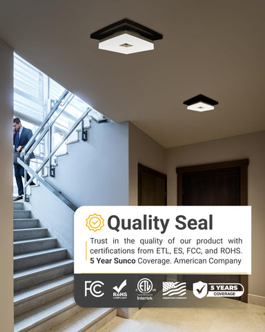 Sunco Lighting 1800 lumen brightness square ceiling light for bright task lighting