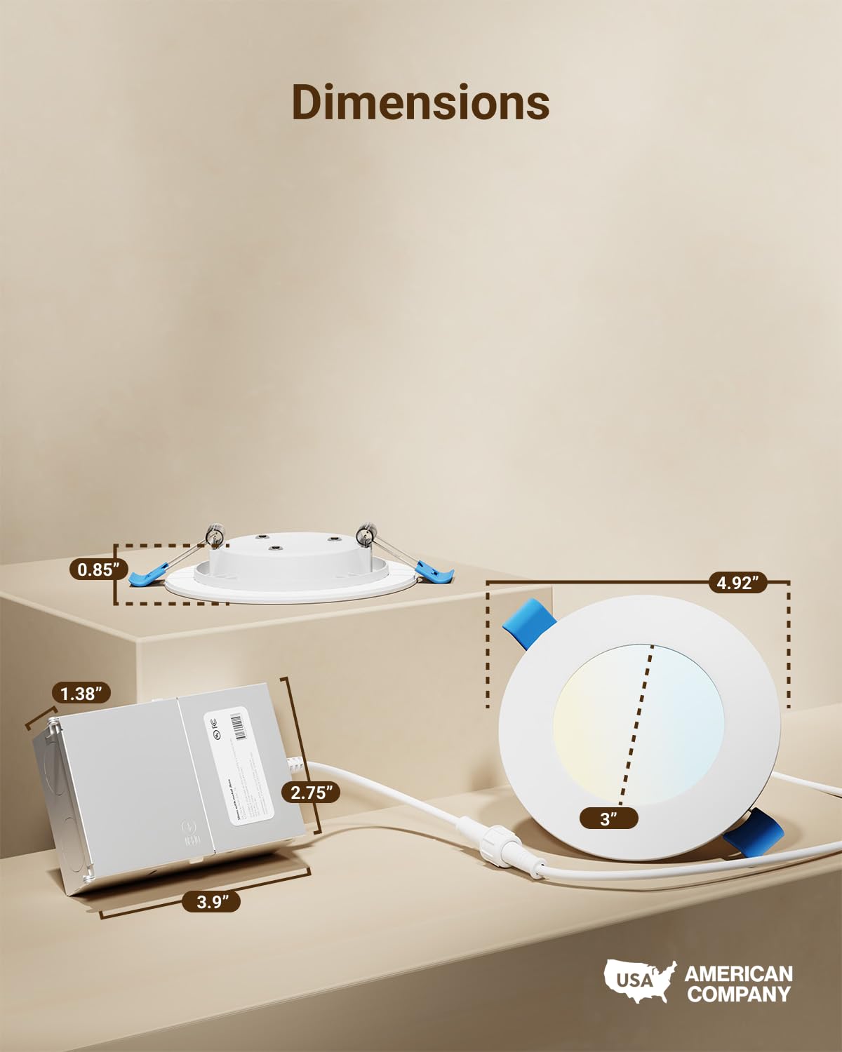 Sunco wafer thin design sits nearly flush with ceiling surface