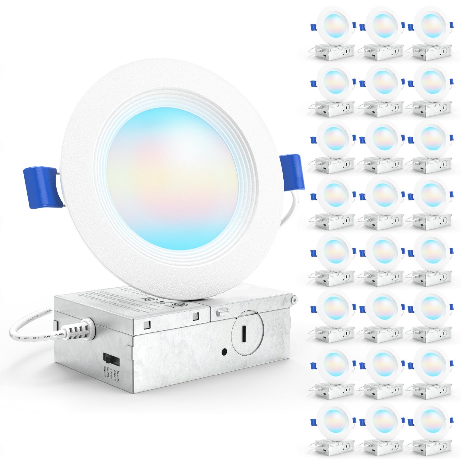 Sunco 24-pack 4-inch LED downlight in canless design for fast ceiling installs