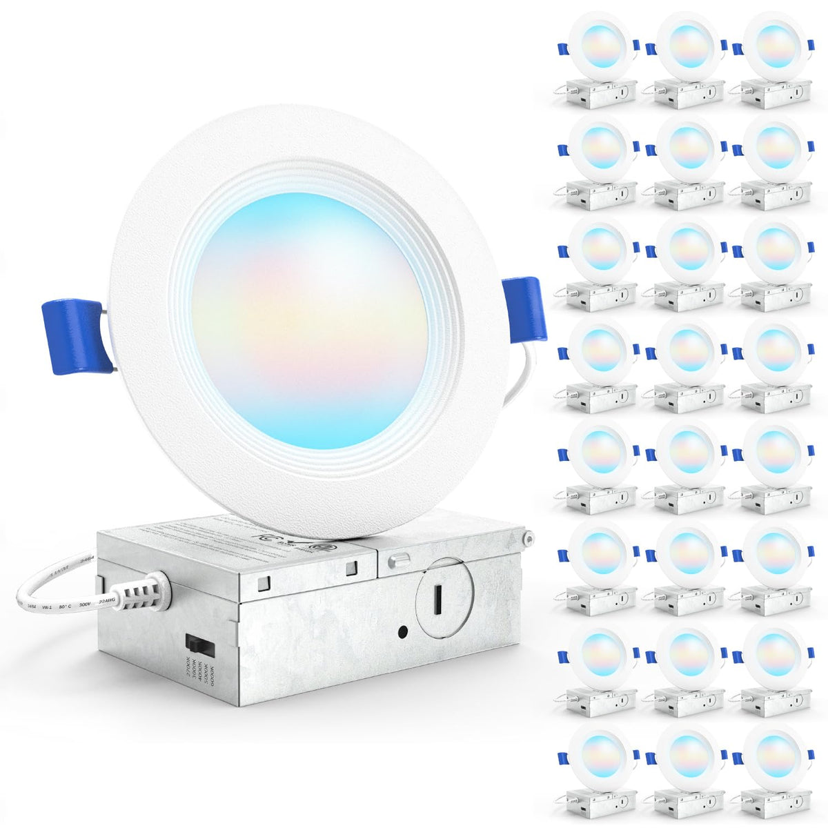 Sunco 24-pack 4-inch LED downlight in canless design for fast ceiling installs