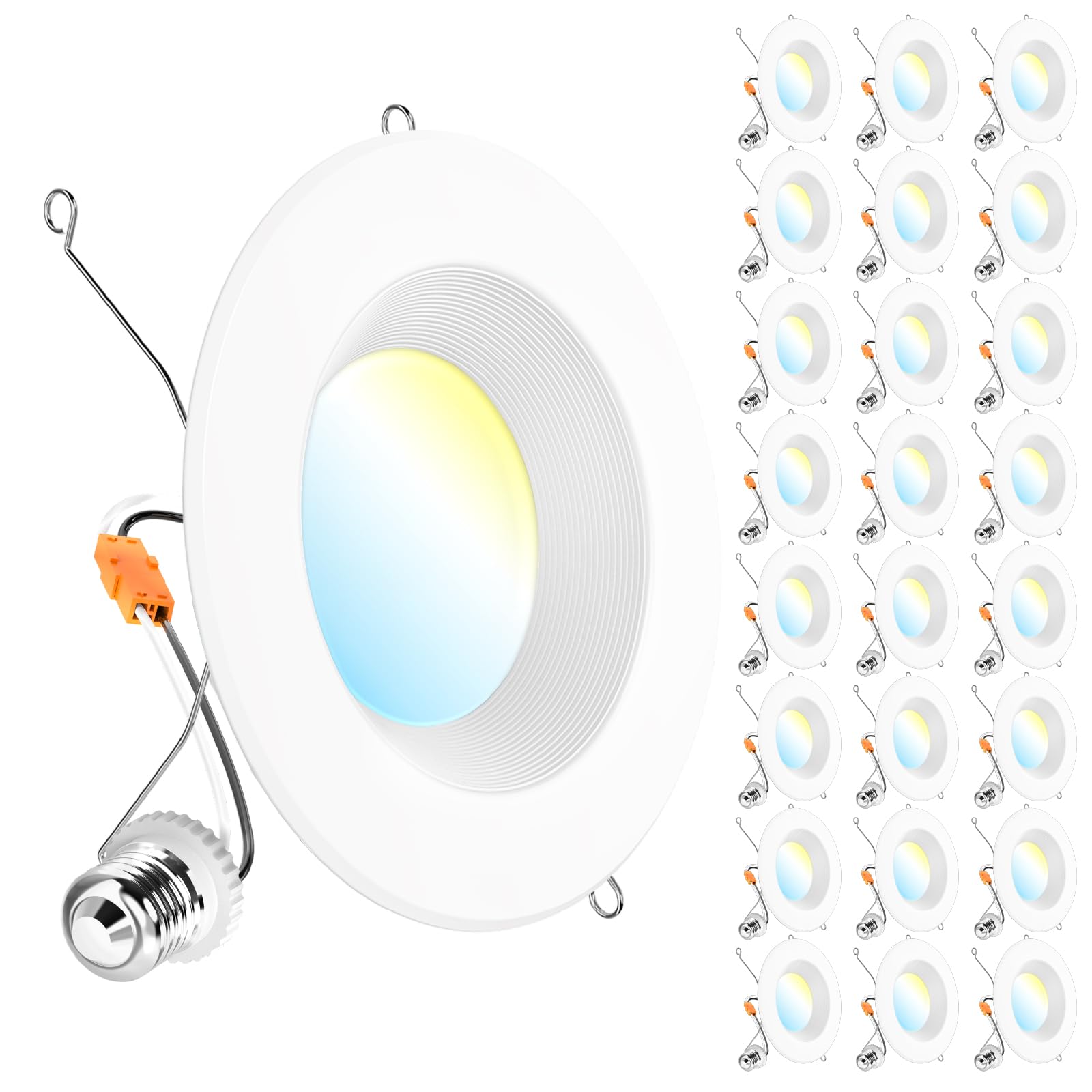 Sunco Lighting 6-inch retrofit LED with baffle trim for a clean ceiling finish