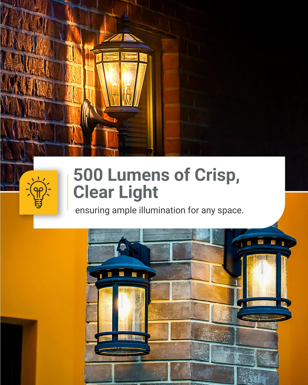 Sunco 2700K CRI90 warm filament LED bulb for inviting outdoor ambiance