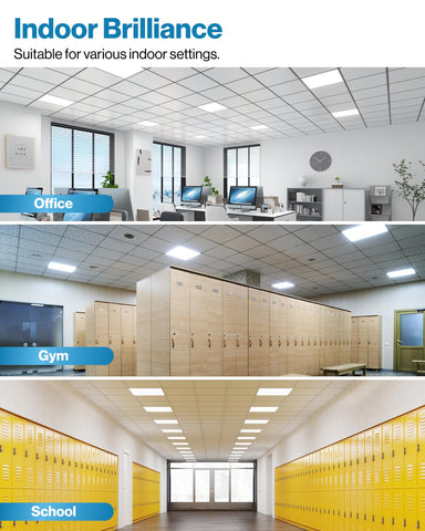 Sunco 2x2 panel demonstrating 0–10V dimming for brightness control.
