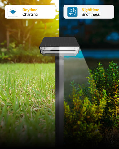 Sunco 3CT path light at 5000K delivers neutral daylight along a garden path.