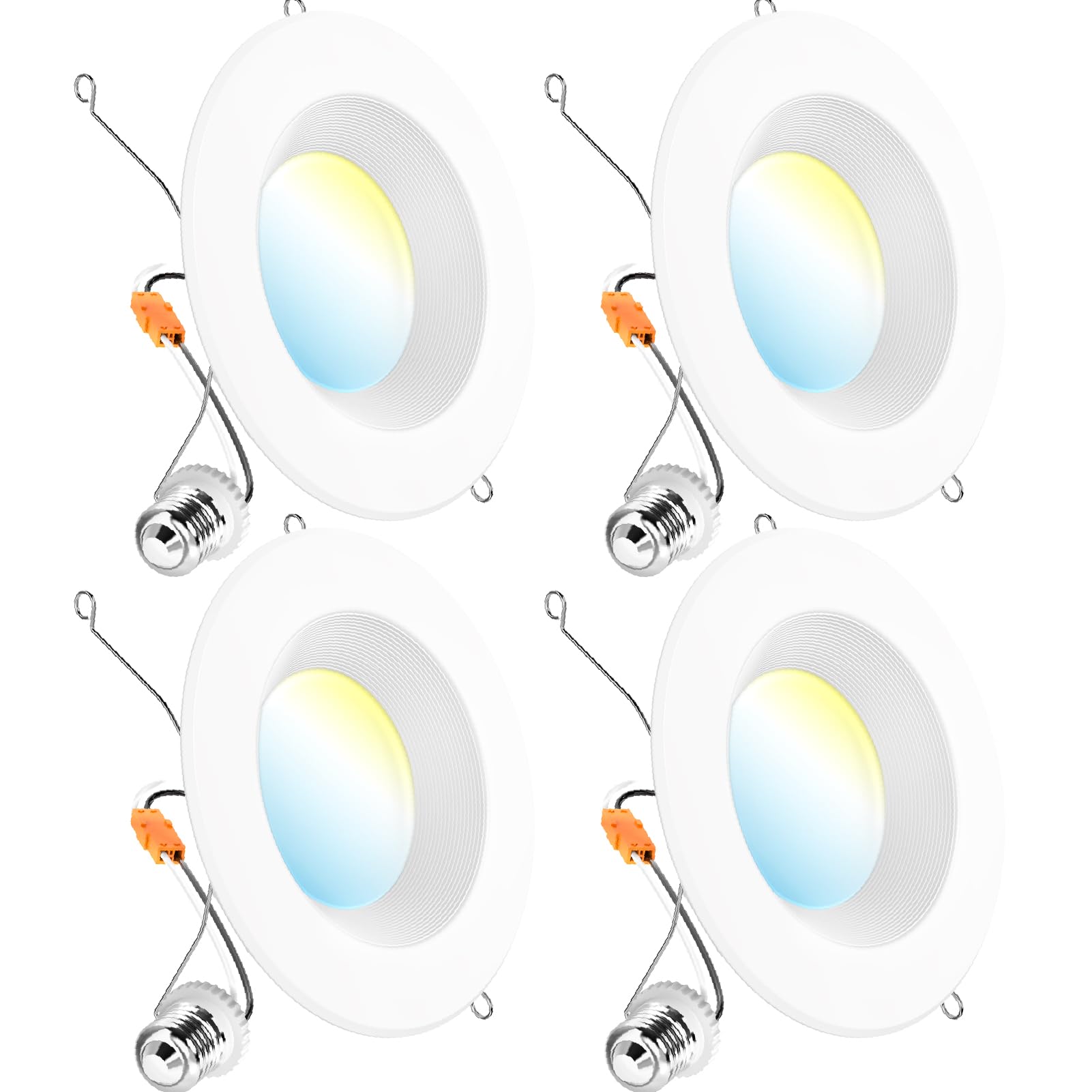 Sunco 4-pack 6-inch LED recessed light showing bright kitchen illumination