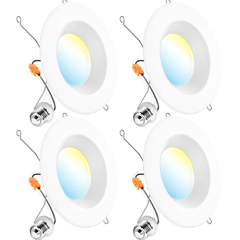 Sunco 4-pack 6-inch LED recessed light showing bright kitchen illumination