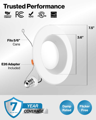 Sunco 4-pack downlights with US-based warranty and support.