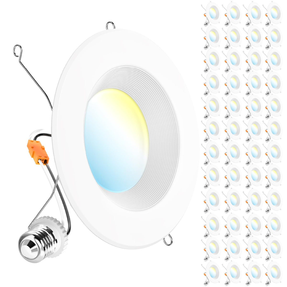 Sunco 48-pack recessed lighting kit with 6-inch trim for home upgrades.