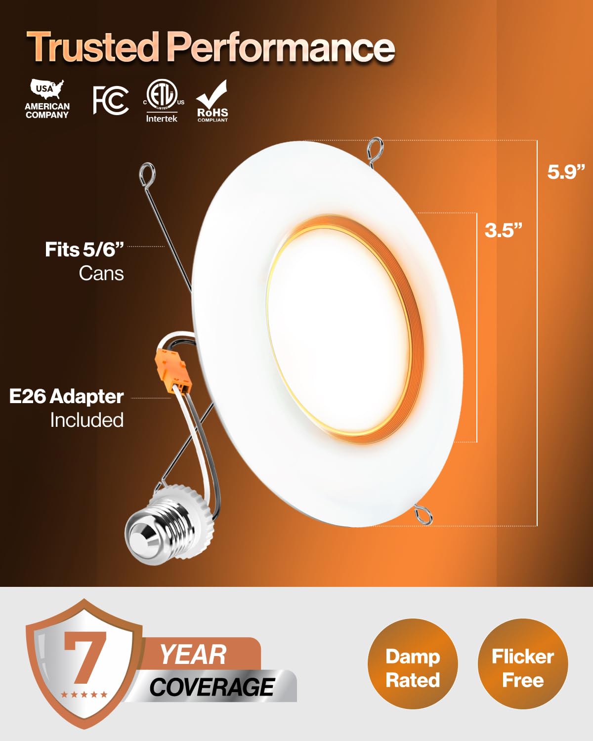 Sunco 4-inch downlight installed in kitchen ceiling illustrating retrofit ease.