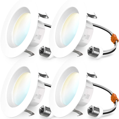 Sunco 4in LED downlight with baffle trim delivering bright, even kitchen lighting.
