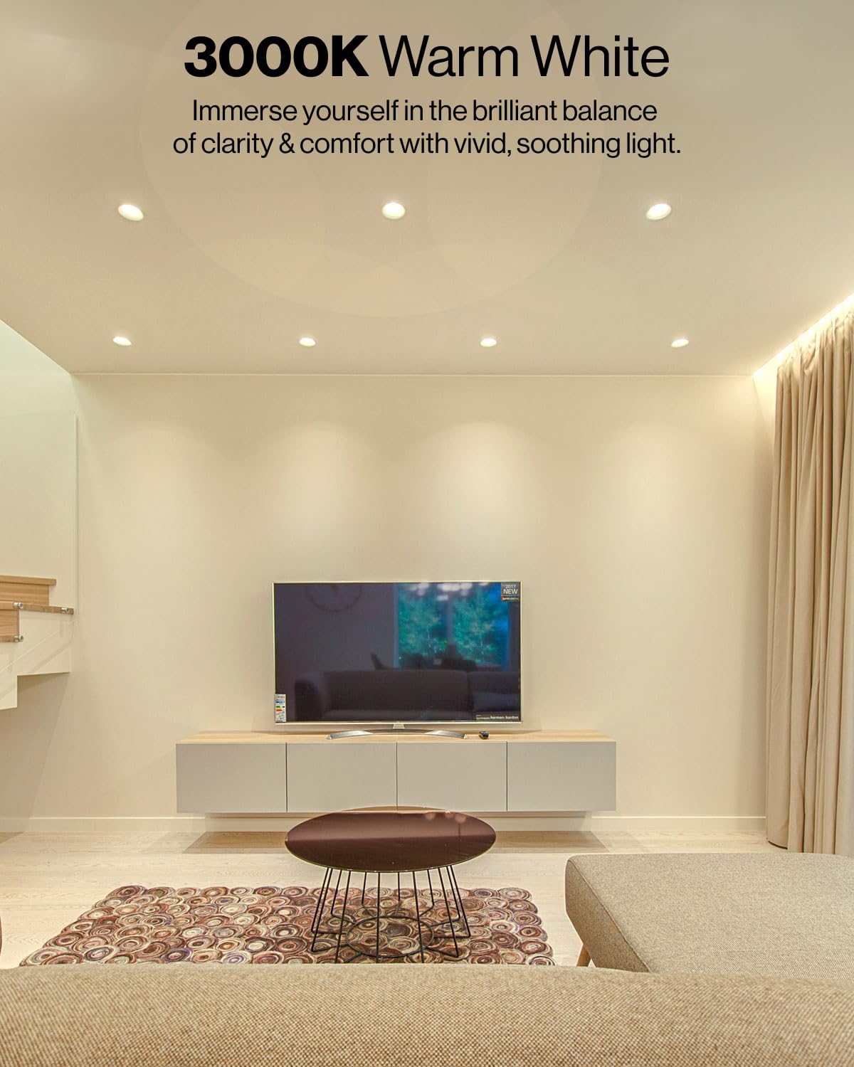 Sunco Lighting 4-inch downlight emits warm 3000K light for cozy home ambiance
