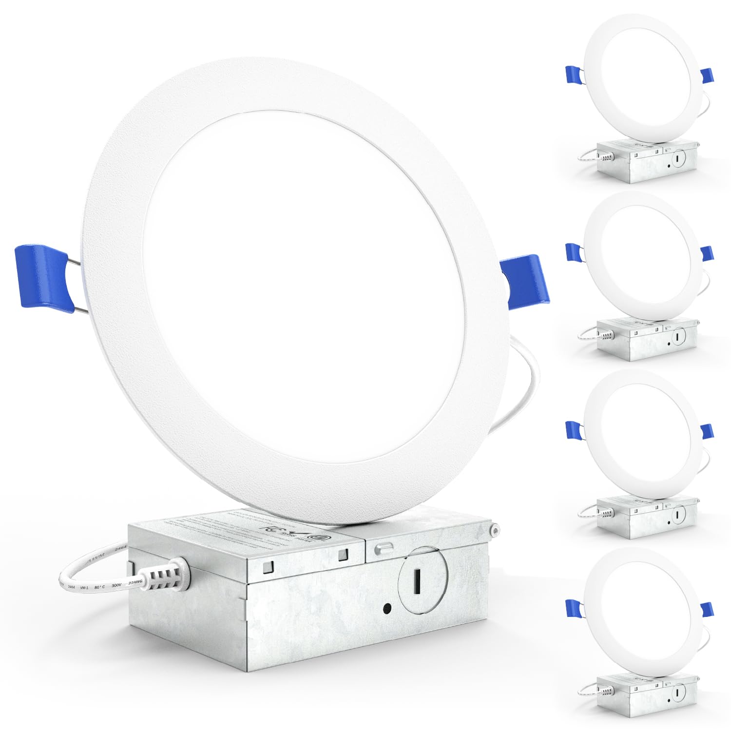 Sunco 4-pack ultra-thin 6-inch LED downlights with junction box for easy installation