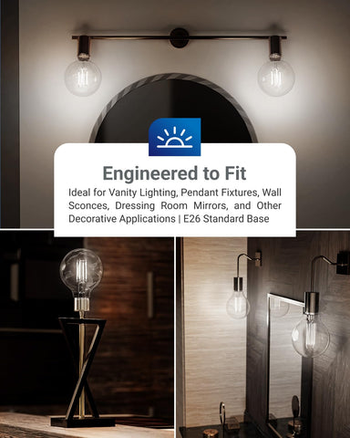 500 lumens, 5W Sunco G25 LED globe bulb with clear glass