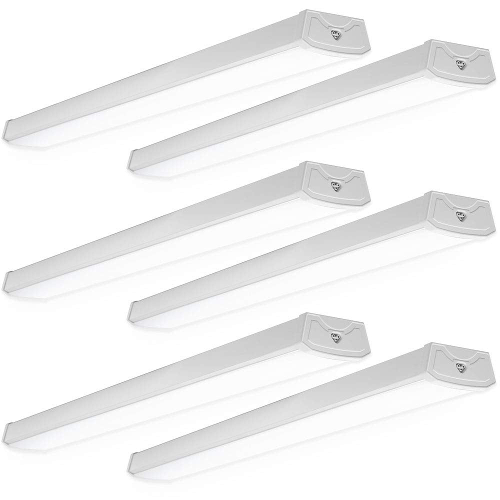 Sunco 6-pack wraparound garage light ready to install for wide, bright ceiling illumination.