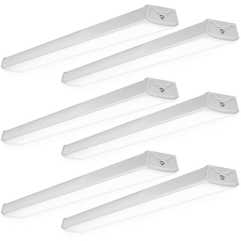 Sunco 6-pack wraparound garage light ready to install for wide, bright ceiling illumination.