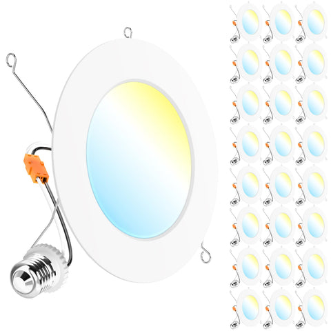 Sunco 6-inch flat retrofit downlight; easy E26 install for ceilings.