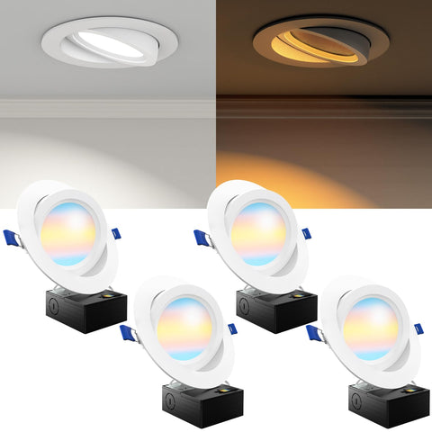 Sunco Lighting 6-inch gimbal downlight angled view for flexible room lighting