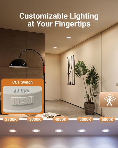 Sunco 6-inch LED can light with selectable CCT 5000K for cool daylight.