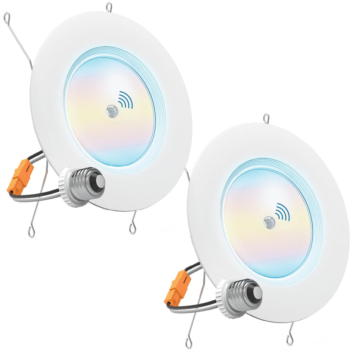 Sunco 6-inch LED can light with motion sensor installed in ceiling for energy-efficient lighting.