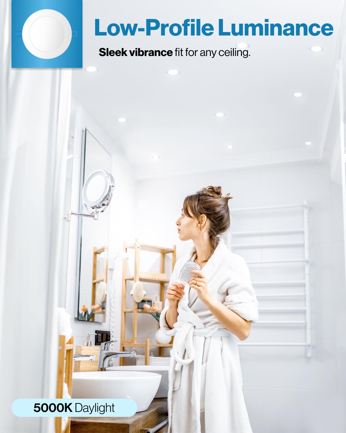 Sunco canless downlight with junction box simplifies ceiling installation for a quick retrofit.