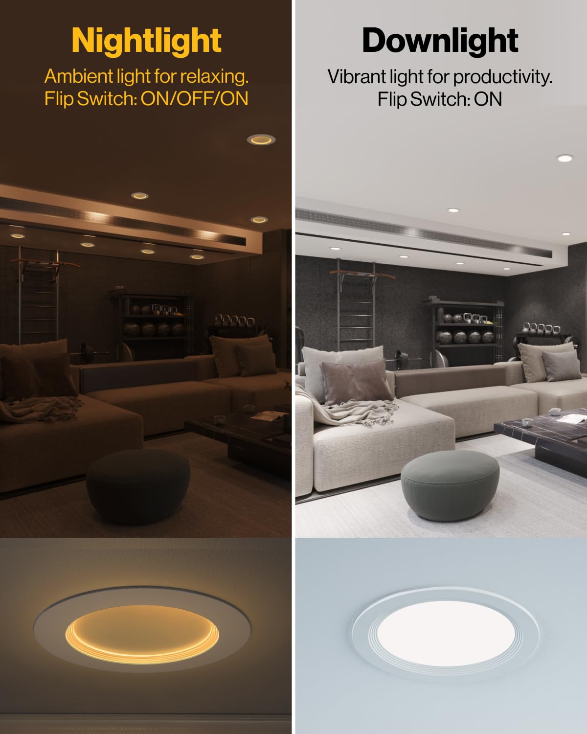 Sunco 6-inch ultra-thin downlight with baffle trim close-up, sleek ceiling aesthetics