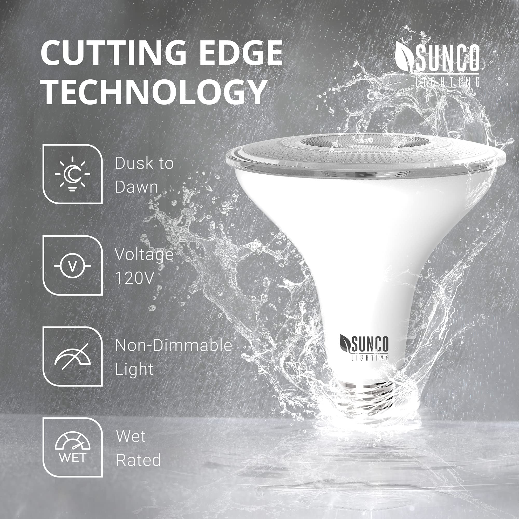 Sunco 6 inch recessed can compatible PAR38 LED bulb