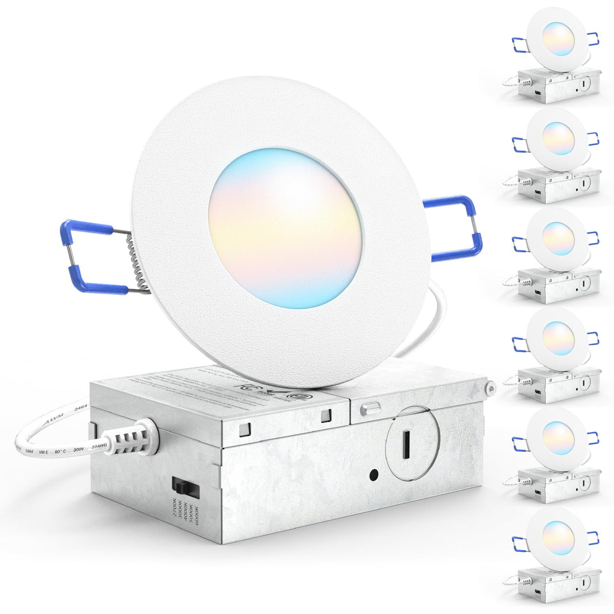 Sunco Lighting 6-pack 3in downlights with wafer-thin design for modern ceilings.