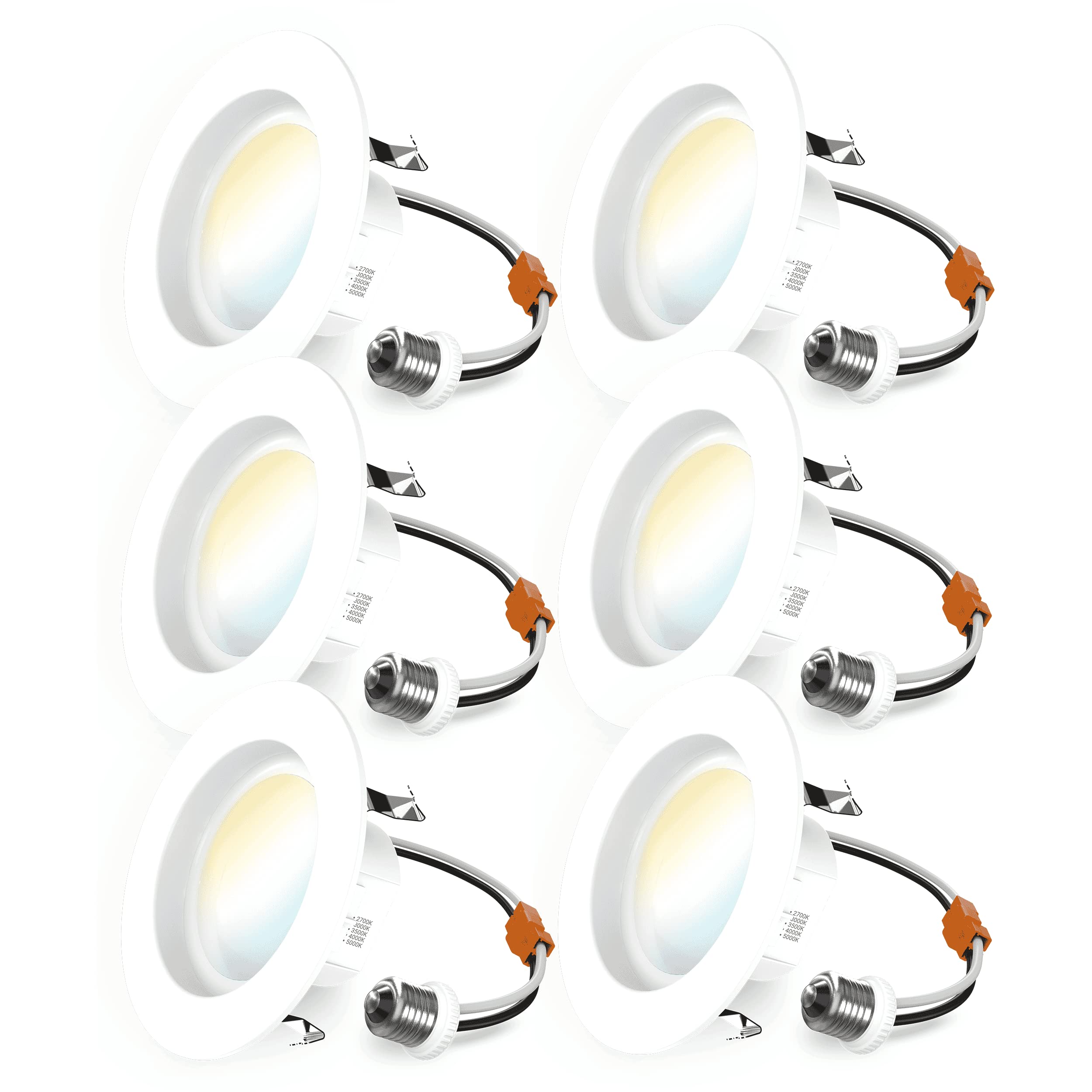Sunco Lighting 6-pack 4 inch LED recessed light with baffle trim for a clean, glare-free install.