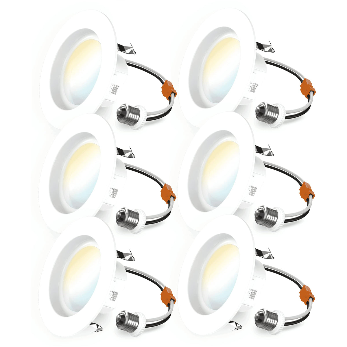 Sunco Lighting 6-pack 4 inch LED recessed light with baffle trim for a clean, glare-free install.