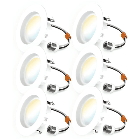 Sunco Lighting 6-pack 4 inch LED recessed light with baffle trim for a clean, glare-free install.