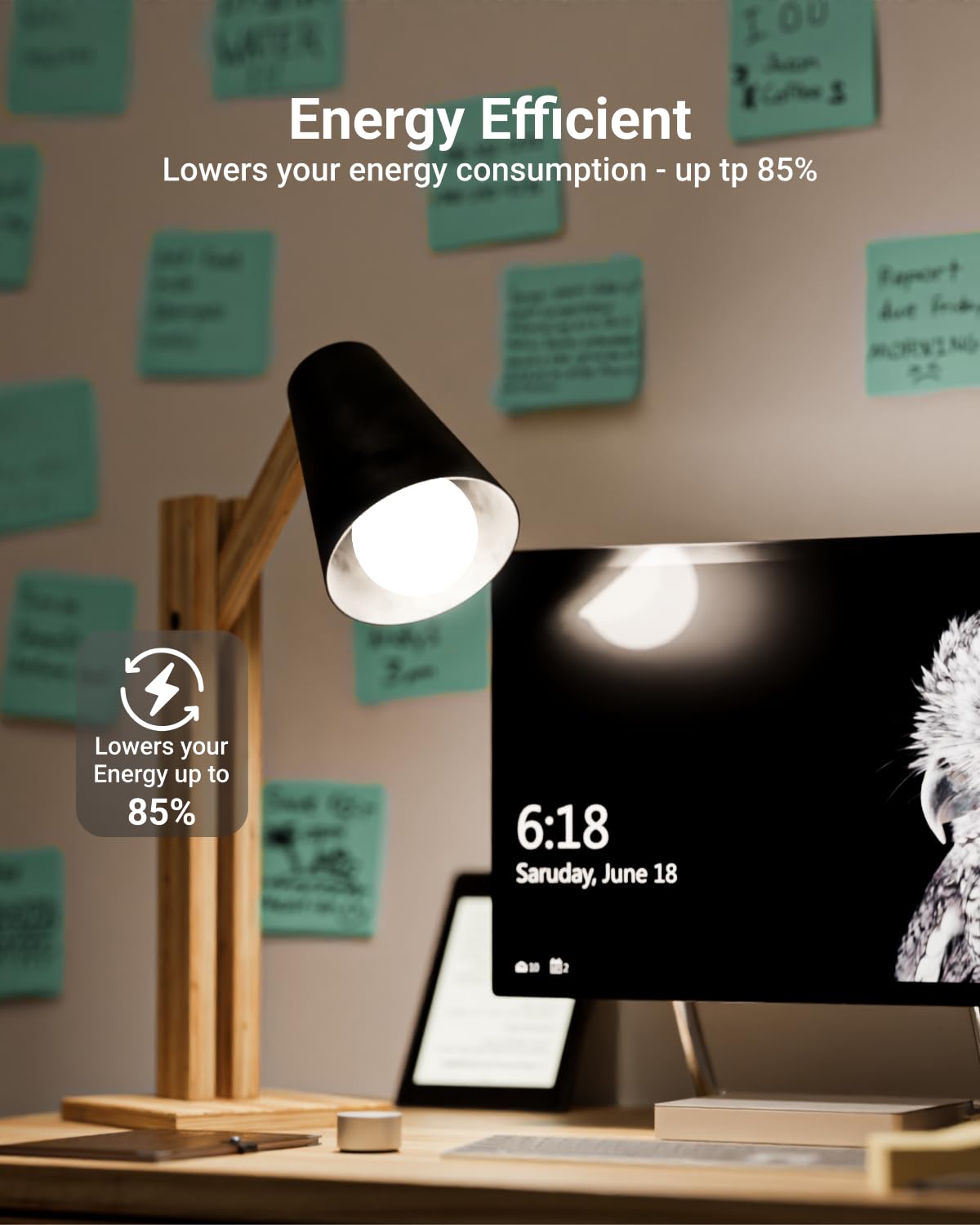 Sunco A15 LED bulb 5000K daylight tone enhances color and contrast.