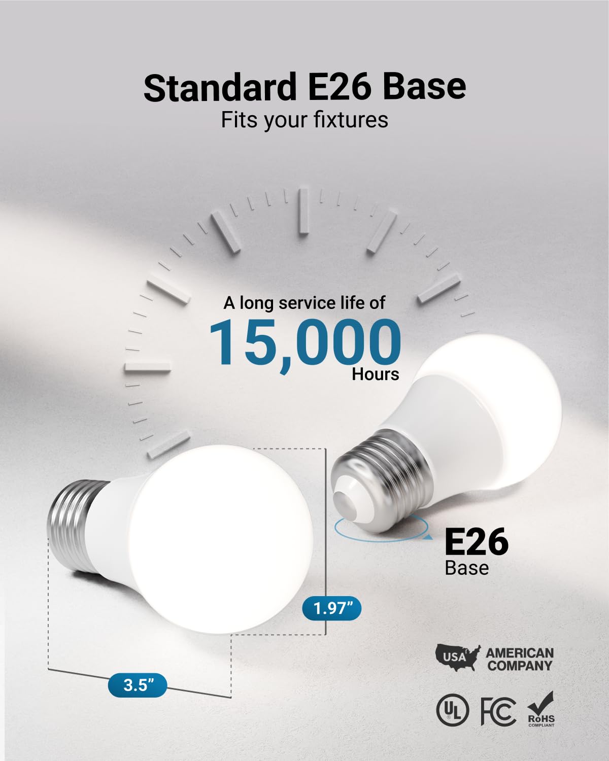 Sunco A15 LED bulb dimmable in kitchen lighting with adjustable brightness.