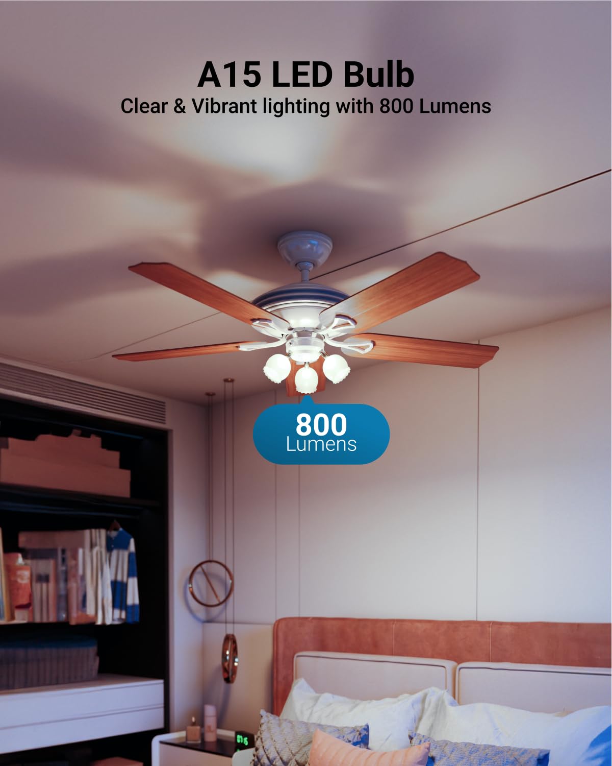 Sunco A15 LED bulb with E26 base fits many fixtures.