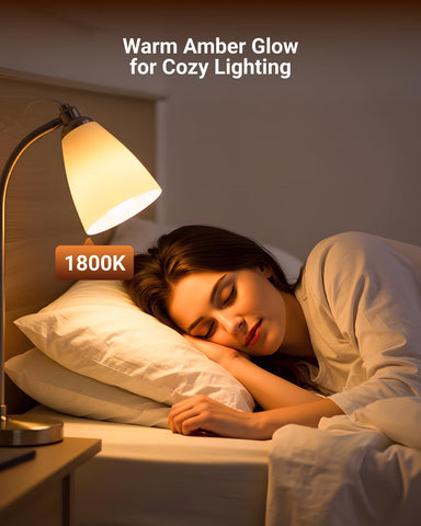 Sunco A19 Amber LED bulb bedroom ambience and comfort