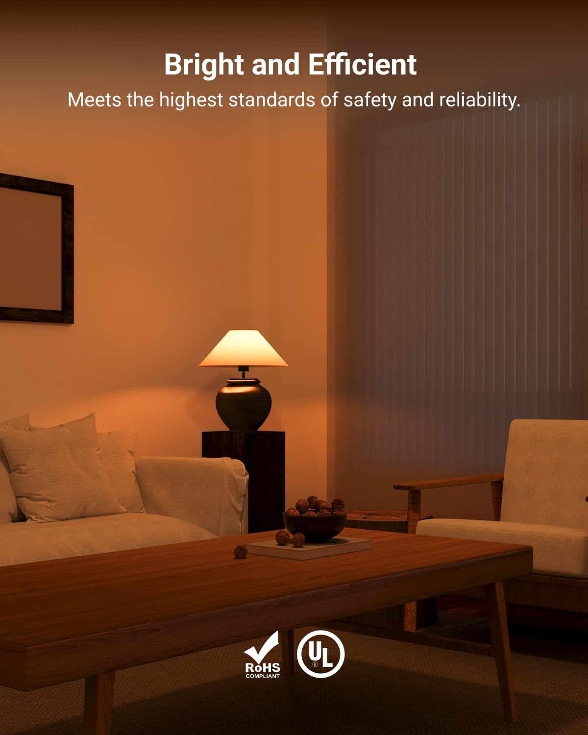 Sunco A19 Amber LED bulb flicker-free illumination