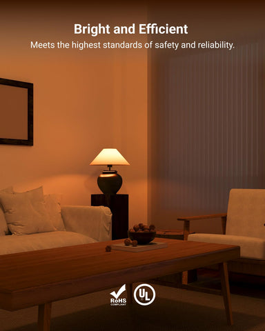 Sunco A19 Amber LED bulb flicker-free illumination