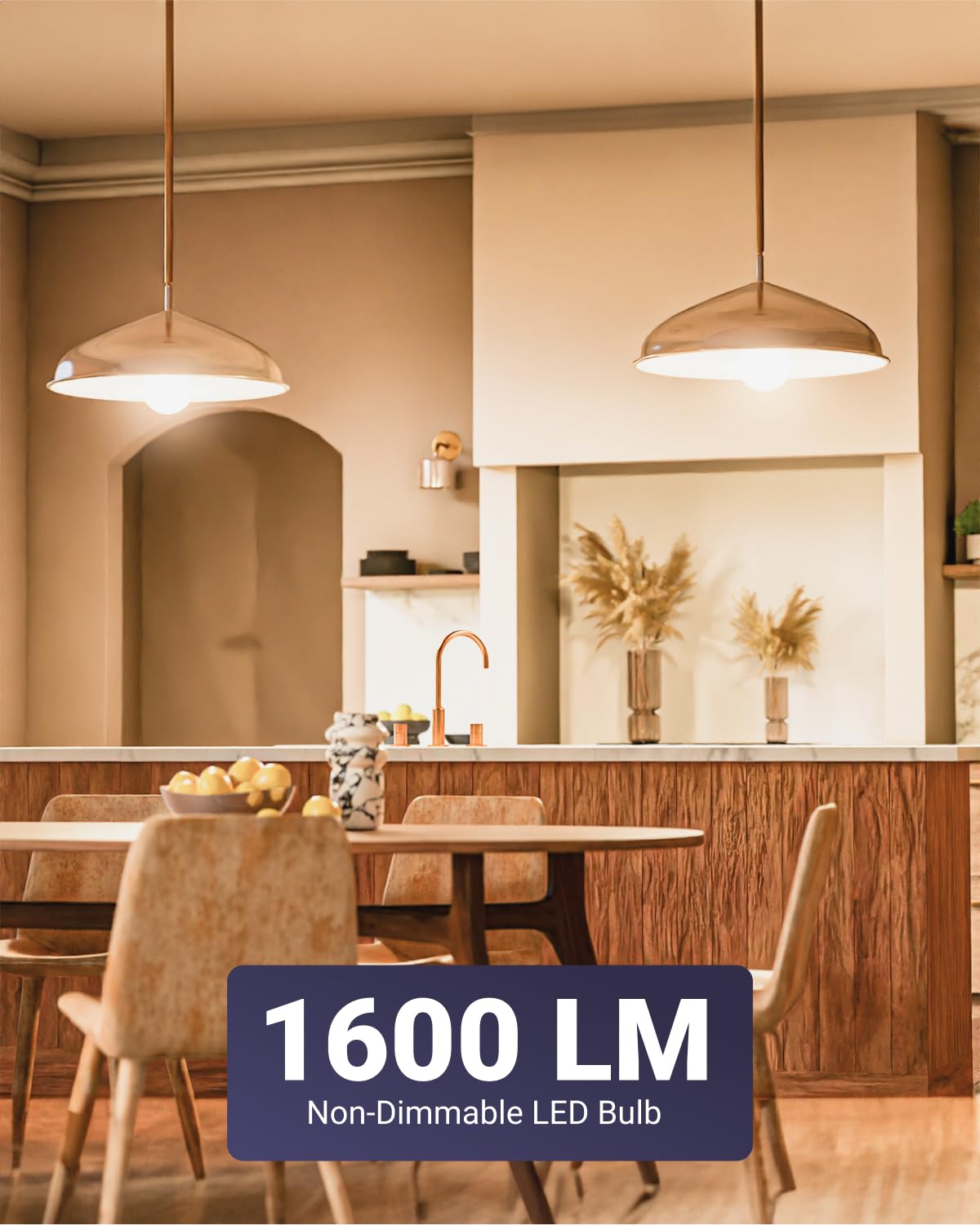 Sunco A19 LED bulbs in bedside lamp deliver bright daylight.