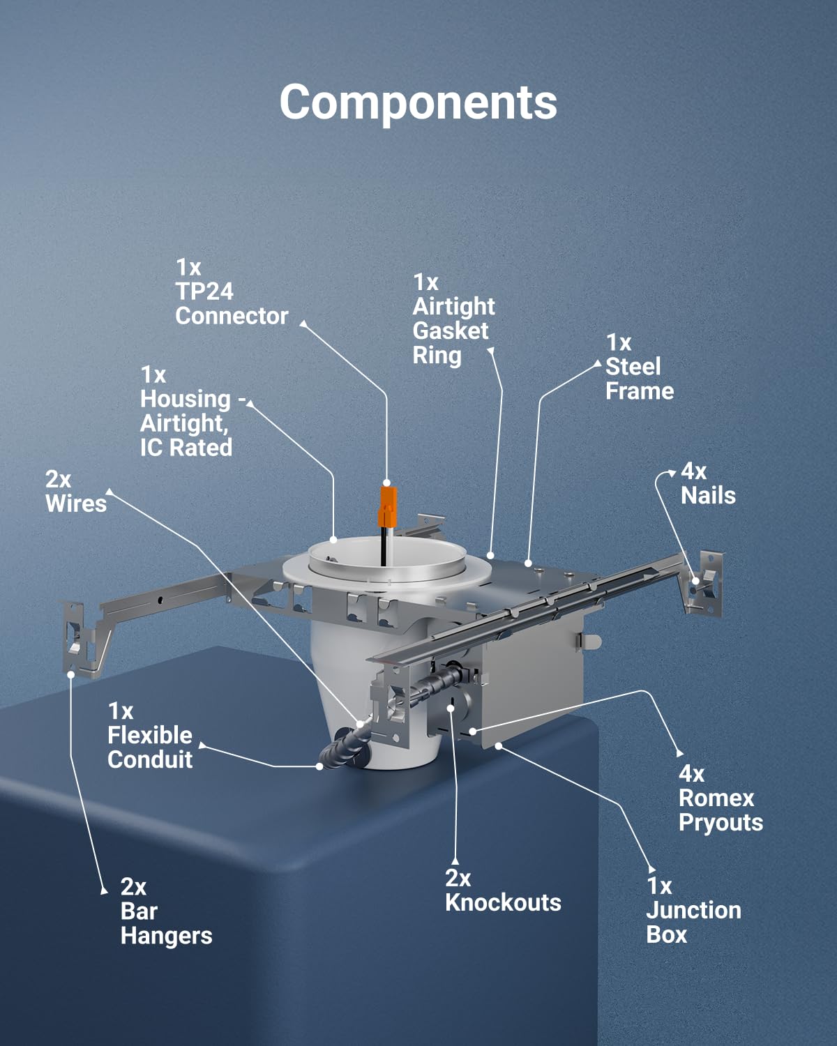 Sunco adjustable bar hangers provide secure install.