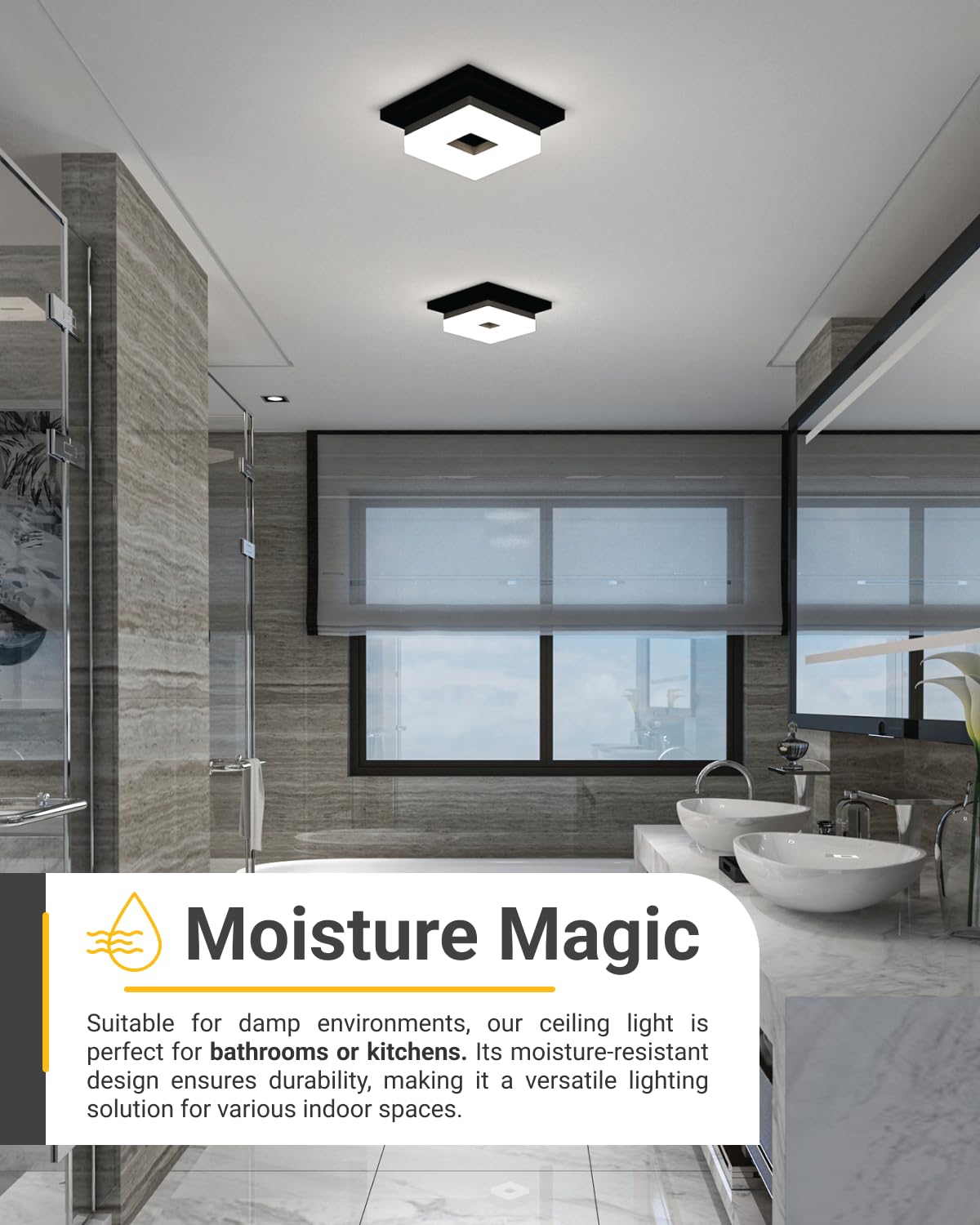 Sunco Lighting bathroom and kitchen application in a modern home