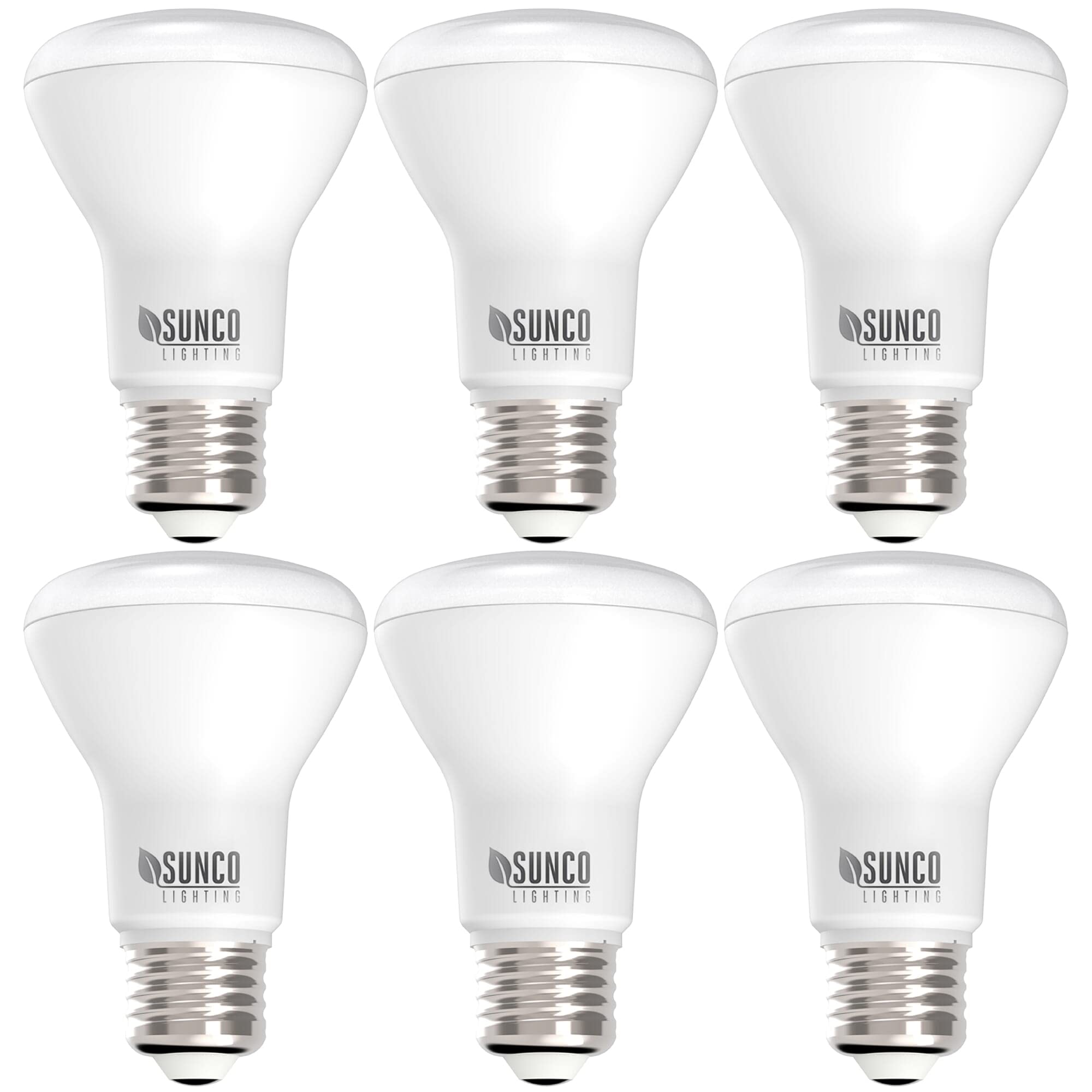 Sunco BR20 LED bulb front view showing compact flood light for recessed fixtures