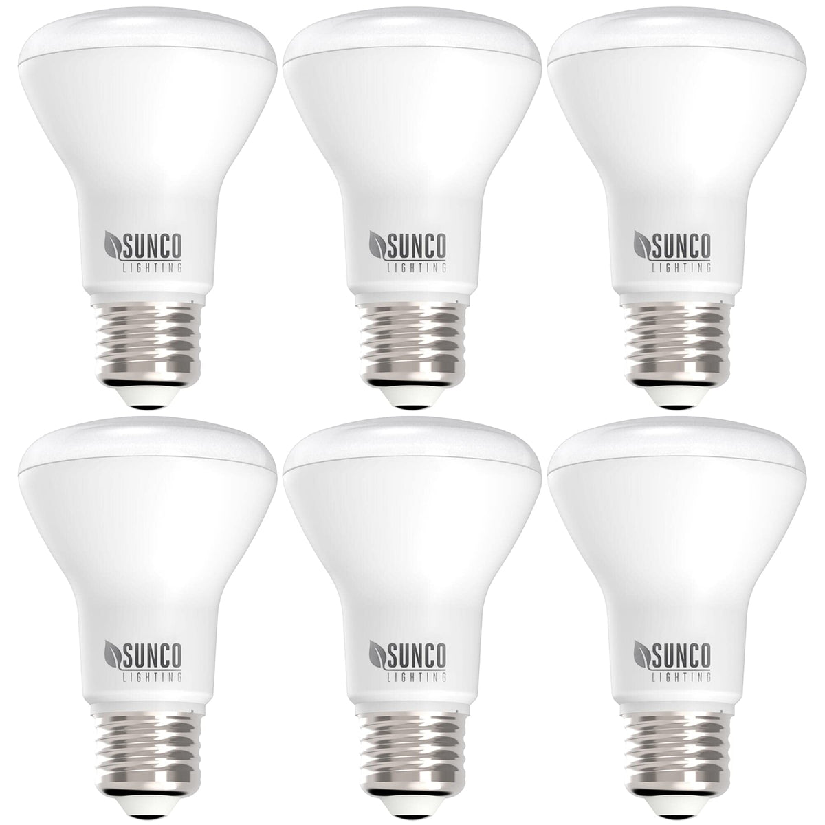 Sunco BR20 LED bulb front view showing compact flood light for recessed fixtures